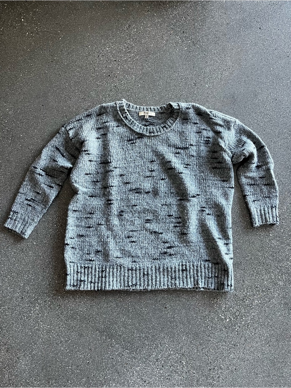 Madewell Wool Blend Gray Marled Crewneck Sweater